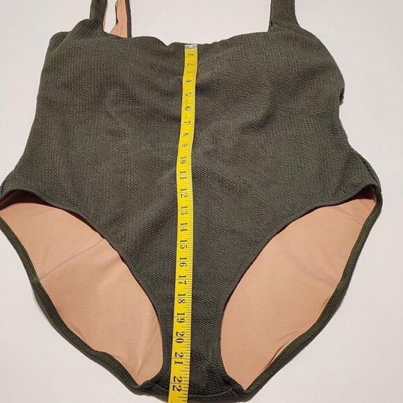 J.Crew one piece swimsuit size 22 green textured fabric New plus - Picture 5 of 12